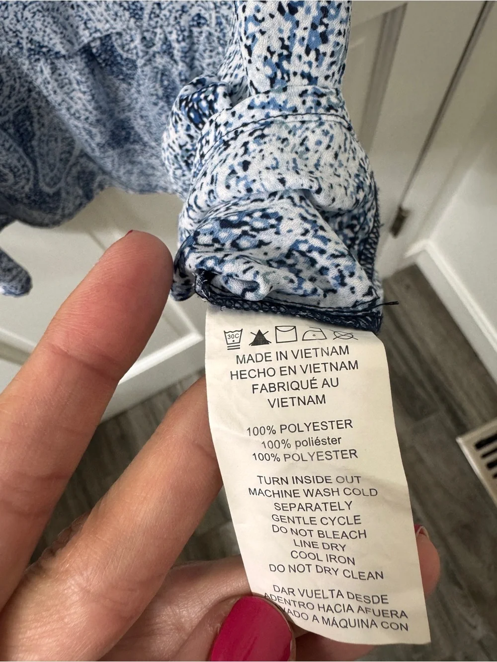Michael Kors Navy & White Paisley Sleeveless V-Neck Tank